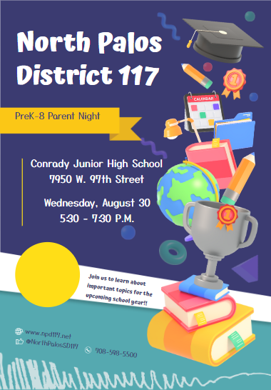 Join us for our Parent Night tomorrow evening! Topics include social media, school attendance, building healthy habits, ways to support your children academically, and much more! <a href="/NorthPalosSD117/">North Palos SD117</a>  <a href="/SorrickNPD117/">Sorrick Elementary</a>  <a href="/DornNPD117/">Dorn Elementary</a>