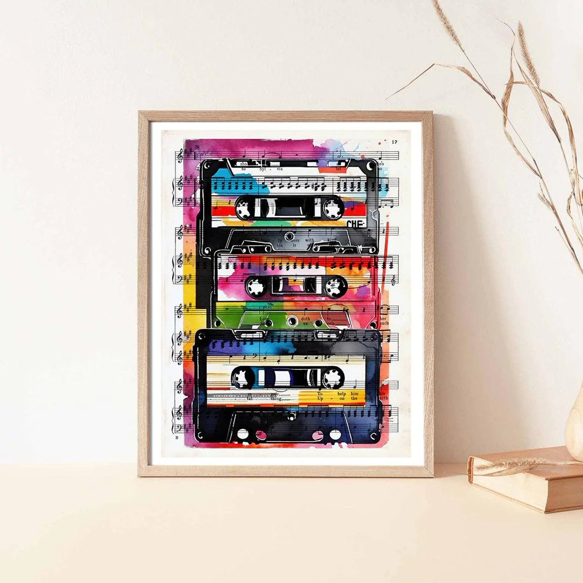 “Chromatic Cassette Chronicles: Watercolour Tape Art” artcursor.com/products/chrom… 
#freeshipping #artwork #retro #tapecassette #collageart #dictionaryart #music #giftforhim #prints
