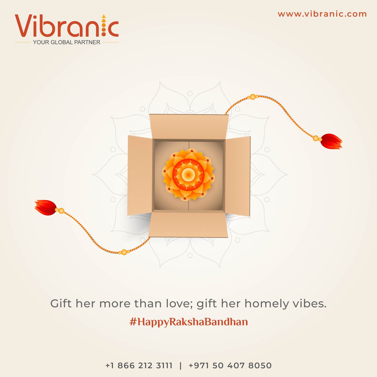 Blessed by the thread of love, Raksha Bandhan celebrates our unbreakable bond. Through laughter and tears, we stand together. Happy Raksha Bandhan, forever companions on life's journey.

#Vibranic