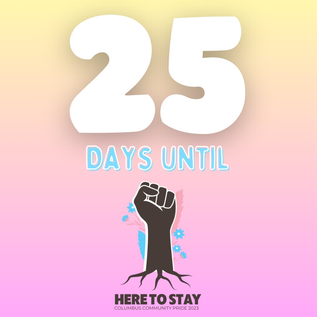 Call us ABC Family because we are starting our countdown at TWENTY FIVE ! days til Columbus Community Pride! Stay tuned cuz we’re about to have events every weekend for the month of September, leading up to our festival Saturday, September 23rd at Mayme Moore Park from 12-7pm!!!