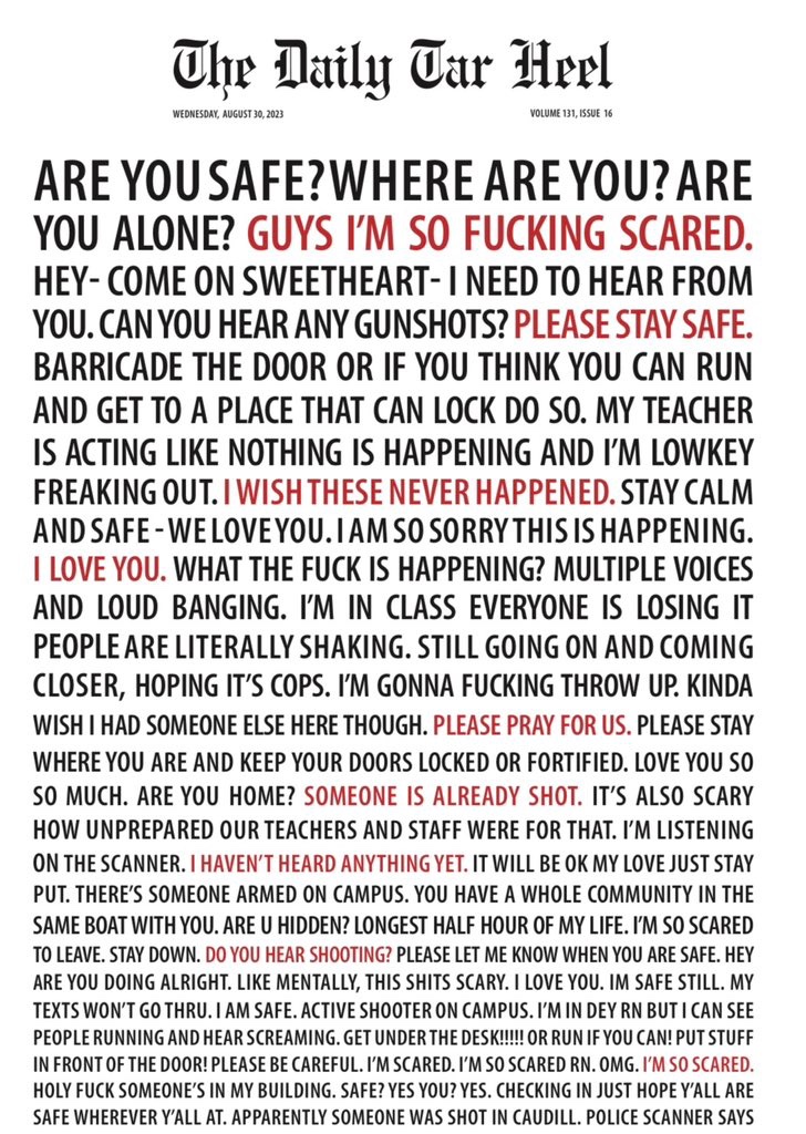 The front page of <a href="/dailytarheel/">The Daily Tar Heel</a>. Wow.