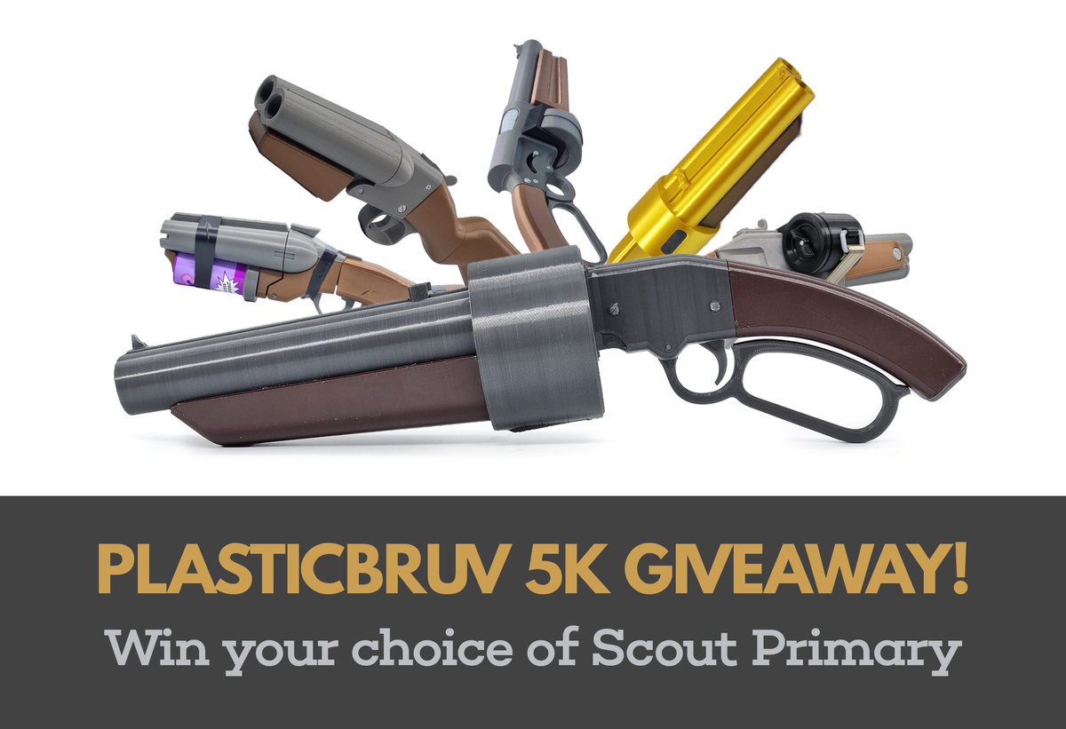 Damn. thank you all for 5k followers!!
Giving away 1x Scout Primary Prop of your choosing. 

TO ENTER:
Like/RT this post
the winner will be chosen by random.

Ends September 8, good luck!