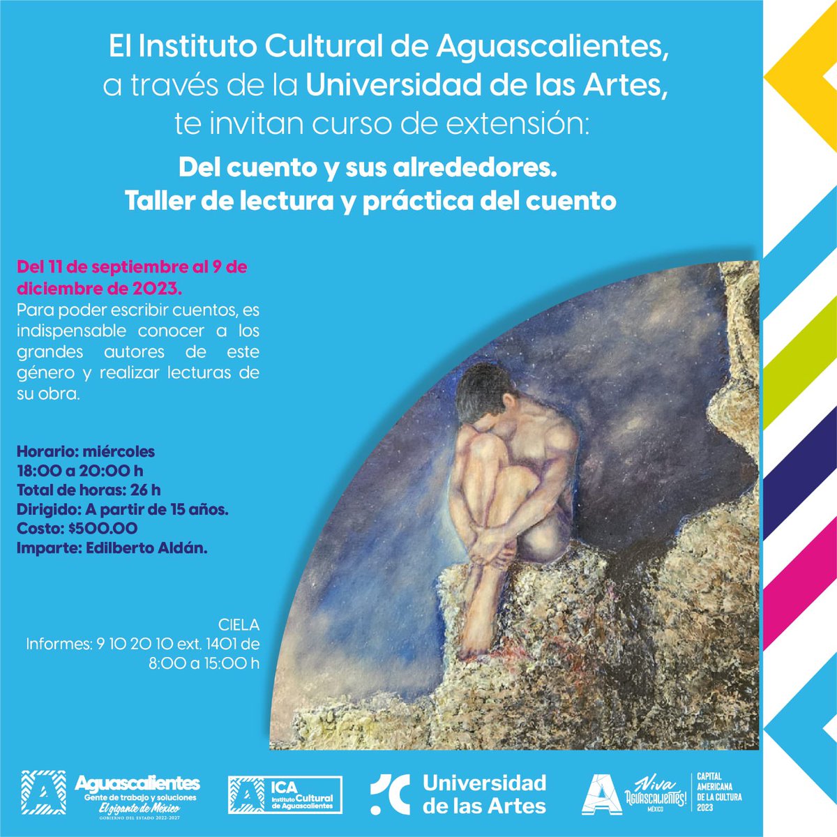 aldan's tweet photo. Taller de lectura y práctica del cuento, en el @cielafraguasags. Inscripciones abiertas https://t.co/AiSUm5RjaD