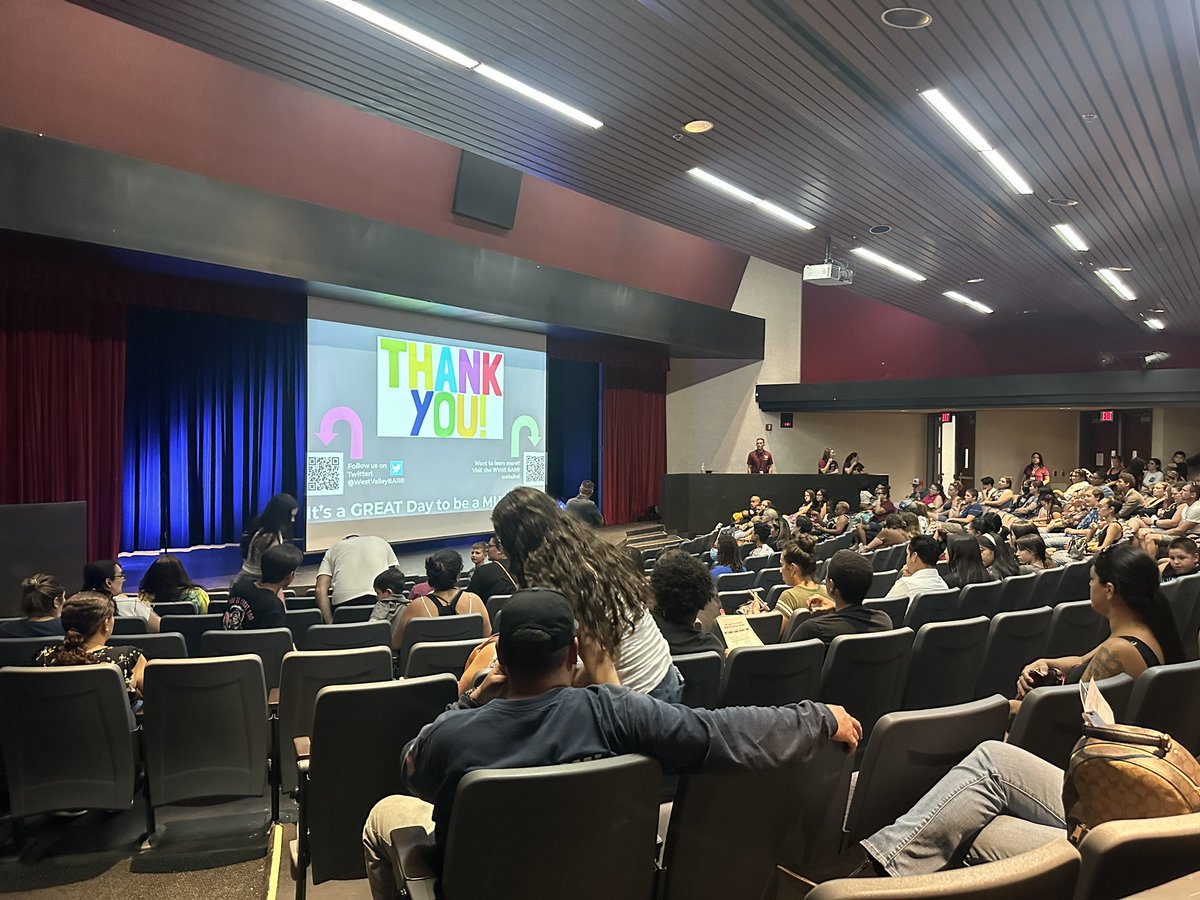 Great turn out to our @WVHSMustangs1 Back to School Night! We did a #BARR presentation for all 9th grade families followed by a message from our awesome principal, @gzavalam12. We have amazing families! @HemetUnified @BarrCenter @Nereyda0525