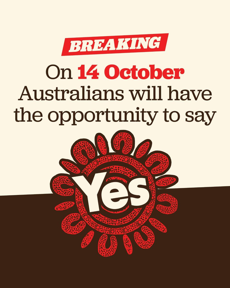 The Prime Minister has just announced the Voice Referendum will be held on 14 October! Every Australian will have their chance to say Yes to a better future for Aboriginal and Torres Strait Islander people and our nation as a whole. <a href="/yes23au/">Yes23</a>