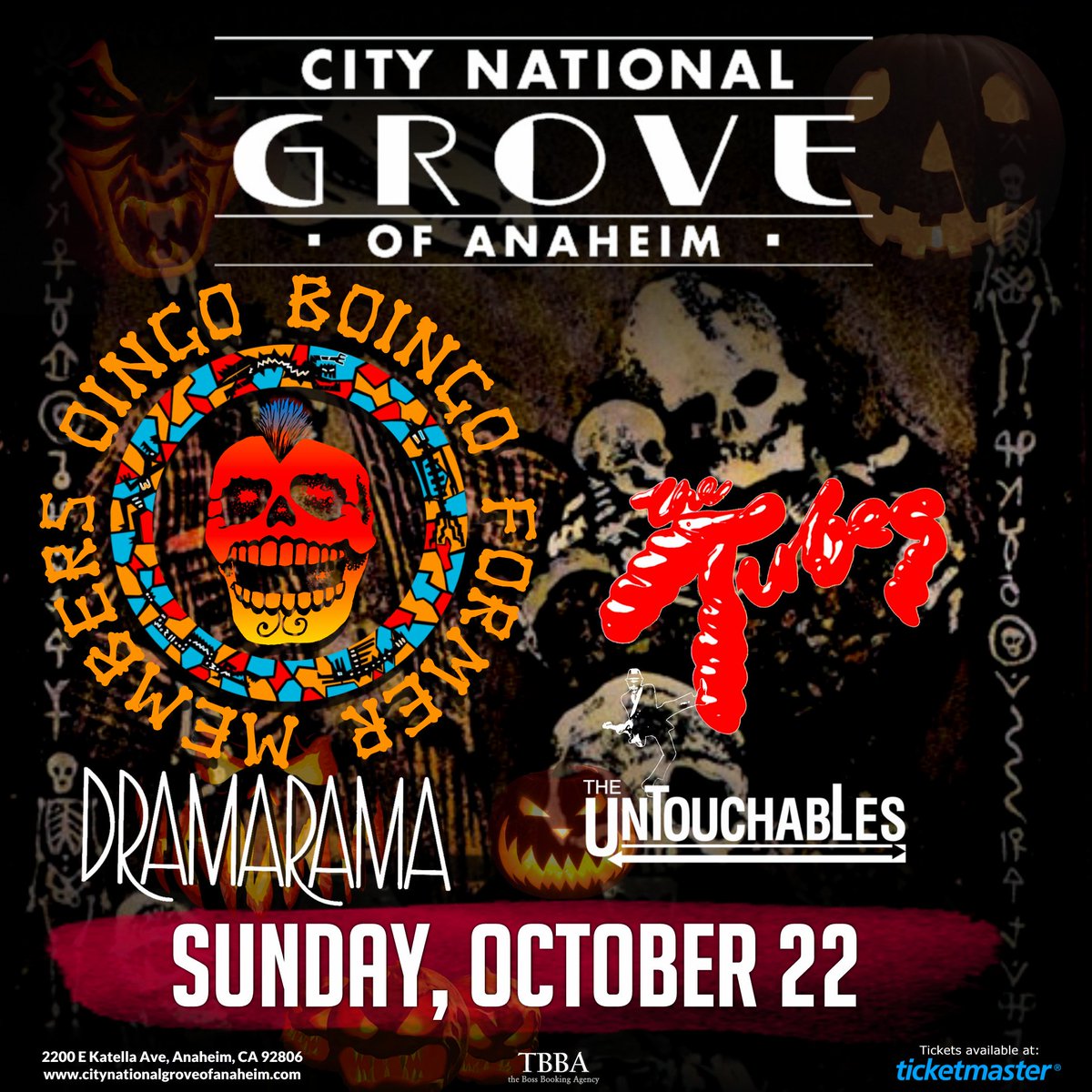 Untouchables_LA's tweet photo. 🎃SHOW ALERT💀
10/22 We'll be @groveofanaheim supporting @OBDPOFFICIAL @TheTubesGroup
&amp; Dramarama... Tix @ Link in X Bio!
You can also catch this line up...
10/15 in Saratoga, CA
10/21 in Paso Robles, CA
10/28 in San Diego, CA https://t.co/8bYExtzkPb