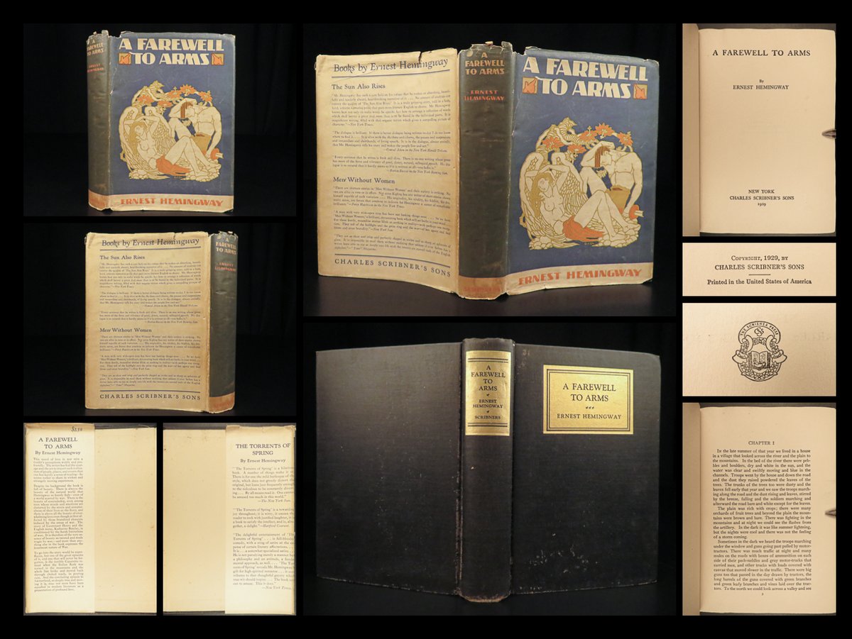 SchilbRareBooks's tweet image. 1929 Ernest Hemingway's "A Farewell to Arms". ow.ly/GFNf50PFqyb

#WorldWar #DustJacket #Military #Hemingway #RareBooks #SchilbAntiquarian #Story #Books #Reading #History #VintageBooks #Bibliophile #OldBooks #BookHaul #Booktok #InstaBooks #Bookstagram #BookHunters