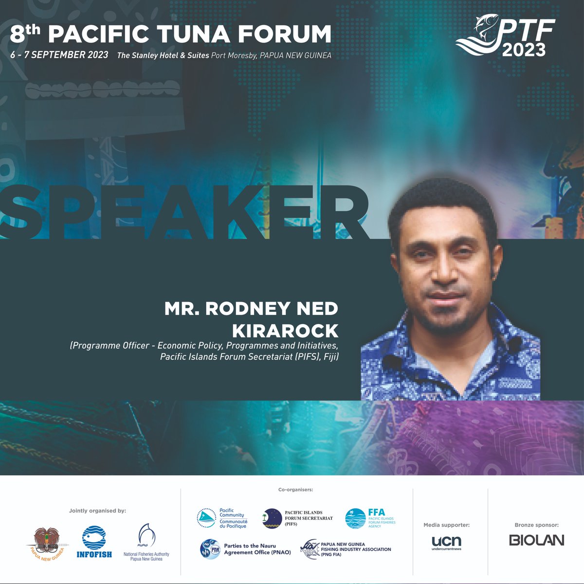 myinfofish's tweet photo. We are happy to introduce Mr. Rodney Ned Kirarock (Programme Officer - Economic Policy, Programmes and Initiatives, Pacific Islands Forum Secretariat (PIFS), Fiji).
Don't miss this opportunity!
REGISTER NOW at https://t.co/ErxL8nyeIr.
#InfoFish
#tuna
#PTF2023
#PacificTunaForum https://t.co/IFXoq1XohE