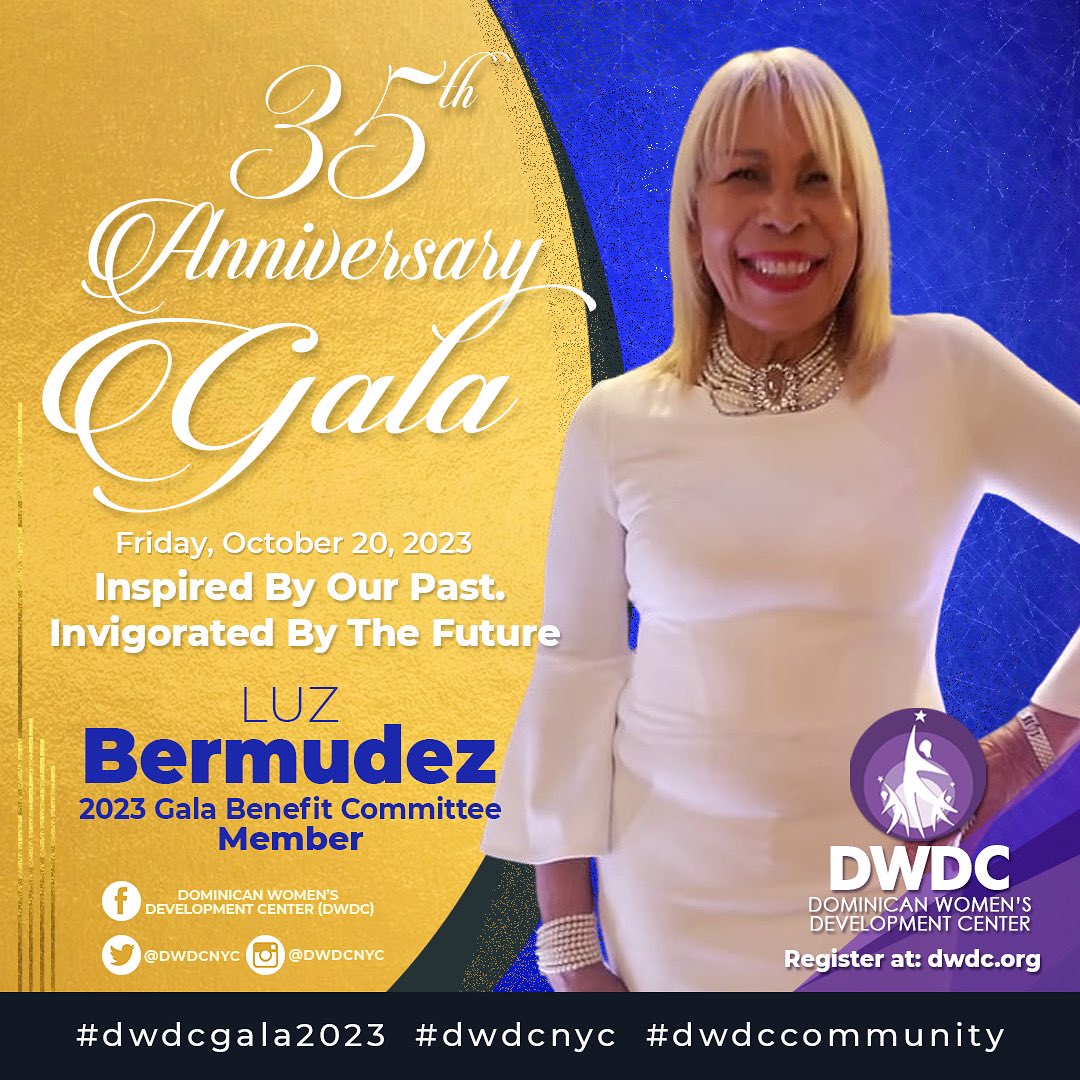 A reason why you should invest into DWDC: 35 years of leadership, community and justice. Our Gala Member Luz Bermudez invites you to our 35th Anniversary Gala: on Friday, October 20, 2023. Buy your ticket now: fundraise.givesmart.com/e/sRc7Rg?vid=1…