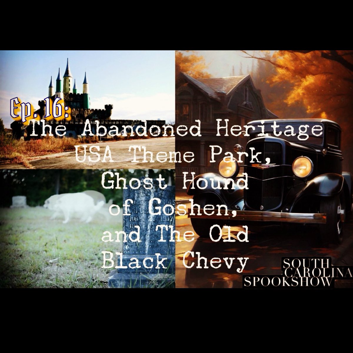 SCSpookshow's tweet photo. Abandoned theme parks, spooky doggos, and haunted hot rods. It’s all here on this new episode of South Carolina Spookshow! Available wherever you listen to podcasts! https://t.co/4ei8GH3276