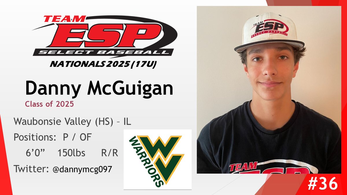 ESP2025National's tweet photo. Welcome back Danny McGuigan (@dannYmcG097 @wvhsbaseball). Continuing to make strides with a 💪arm &amp; bat that will lead the way for us in 2024.

2023 (102 PA/75AB): .347 AVG, .520 OBP, .427 SLG, 26H (4 2B, 1 3B), 16 RBI, 20BB
In 6IN: 5H/3ER/5BB/8K (1KL) 3.316ERA

@TaddGibby24 https://t.co/6sfoTBFCRJ
