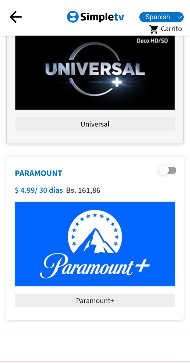 BreakBancario's tweet photo. Tomo con referencia esta publicación y le sumo un Plus 😉... Ahora aparace esta opción en #MiSimple, la posibilidad de afiliarse al servicio @paramountplus 🎥 para clientes de Simpletv. https://t.co/By5yxQ3KBh