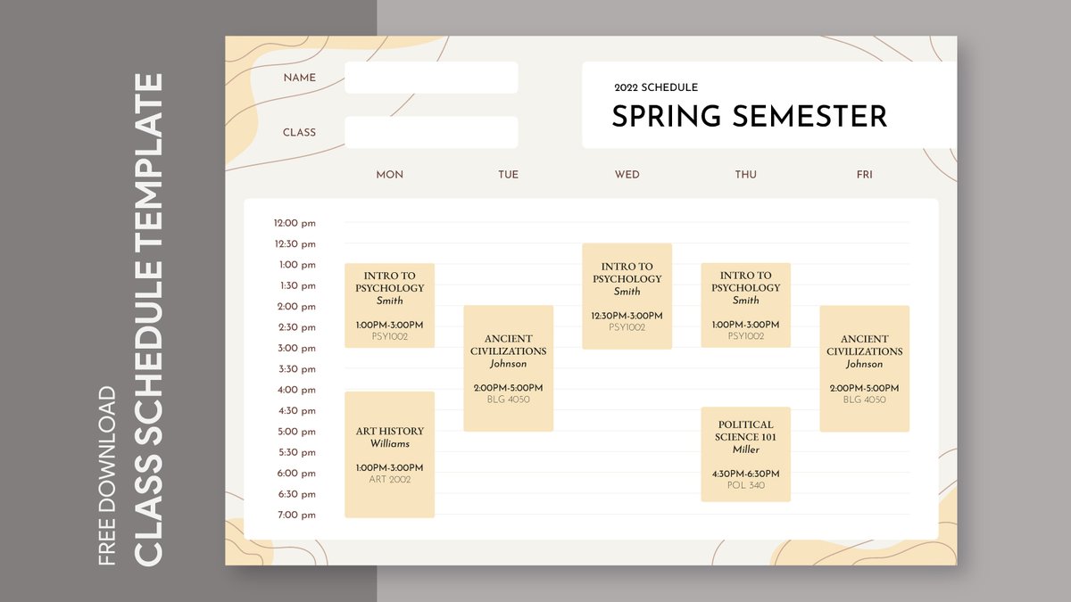 gdoc_io's tweet image. Semester Class Schedule. Free Google Docs template. Can be used free of charge for business, education, and personal use. #class #classschedule #gdoc #googledocs #highschoolschedule #schedule #semester #semesterschedule #template

Get free →  gdoc.io/class-schedule…