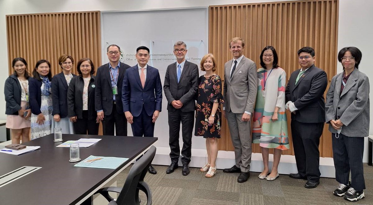 GIZ_Thailand's tweet photo. On 25th August 2023, representatives from Germany's @BMUV, Thailand's @OnepOfficial  and CCE, along with @GERinThailand and @giz_gmbh hold talks on future collaboration on adaptation and SCP.  

Read: https://t.co/DJUVA0Xz39 https://t.co/liDlVnulg8