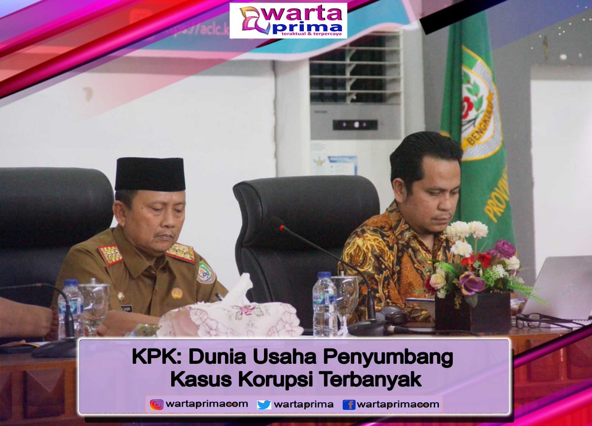 WartaPrima's tweet photo. KPK: Dunia Usaha Penyumbang Kasus Korupsi Terbanyak
https://t.co/ZYGQ8Kk6HM
#wartaprima
#indonesia
#bengkulu
#mediasiber
#mediaonline
#kpkri
#kasuskorupsi https://t.co/aNcnh6JEfF