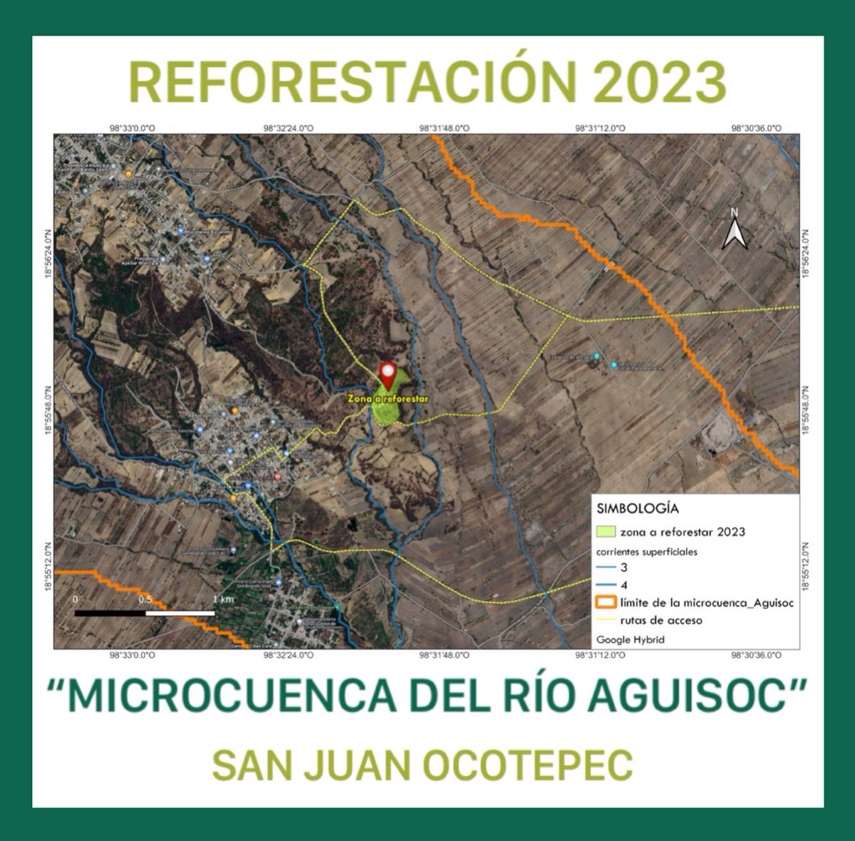 🤗 Con mucho gusto te invitamos a ser parte de a la #Jornada de #Reforestación2023 - Microcuenca del 'Río Aguisoc'🌲🌳, misma que dará inicio este jueves 31 de agosto en San Juan Ocotepec en punto de las 9:30 am. 

#HagamosComunidad protegiendo nuestro #MedioAmbiente Acompáñanos