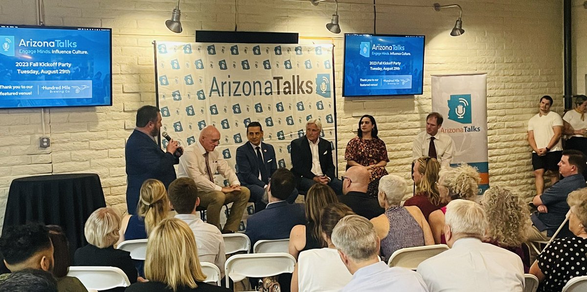 Attending the <a href="/ArizonaTalks/">Arizona Talks</a> event this evening. I ❤️ <a href="/AlfaroAmericano/">Carlos Alfaro</a> organization’s mission of civil dialogue and open discussion across the aisle without battling each other
<a href="/BarryMarkson1/">Barry Markson</a> via <a href="/KTAR923/">KTAR News 92.3</a> moderating+panelists #RustyBowers <a href="/FredDuVal/">Fred DuVal</a> <a href="/stephen_richer/">Stephen Richer</a> <a href="/Marcelino4AZ/">Marcelino Quiñonez</a>