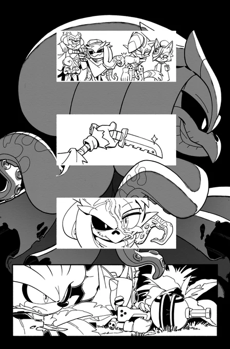 It's out in previews, so I can share the line art for the first page of STH #64; I love this kinda layout so much 