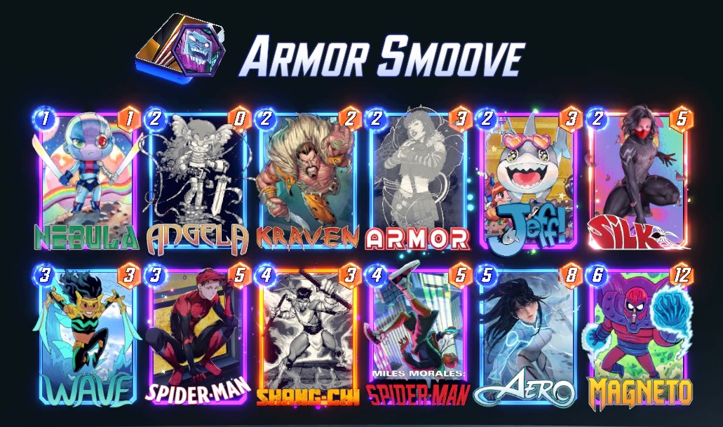 SnapChapsPod's tweet image. Got my first infinite border of the season with this version of @SafetyBlade_HS’s house hunters deck. Armor and T5 Wave felt critical in this meta. #MarvelSnap @SnapDecks