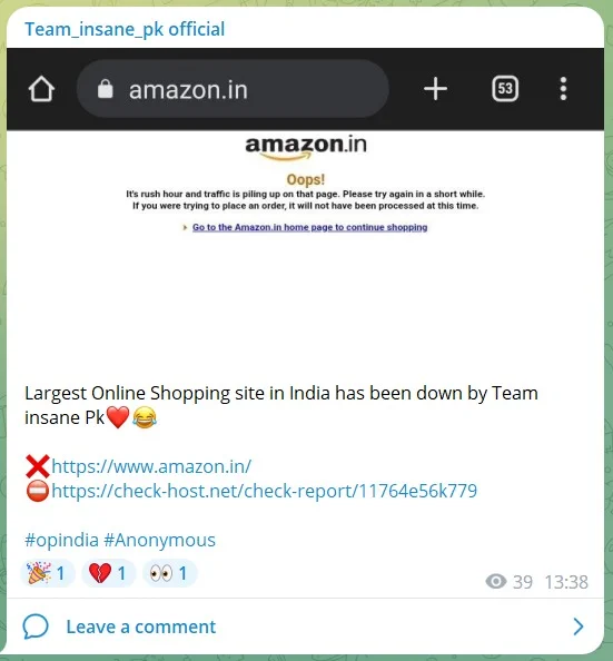 Hindistan'da Amazon'a siber saldırı