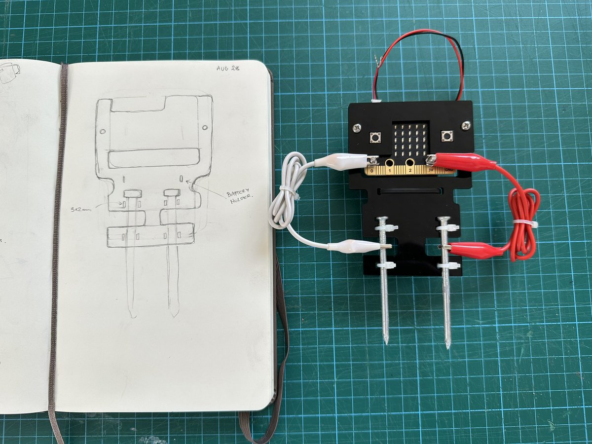 I’m excited about combining the power of @microbit_edu and @glowforge to make a DIY moisture sensor. Excited to use this with G5. #makereducation #stemeducation