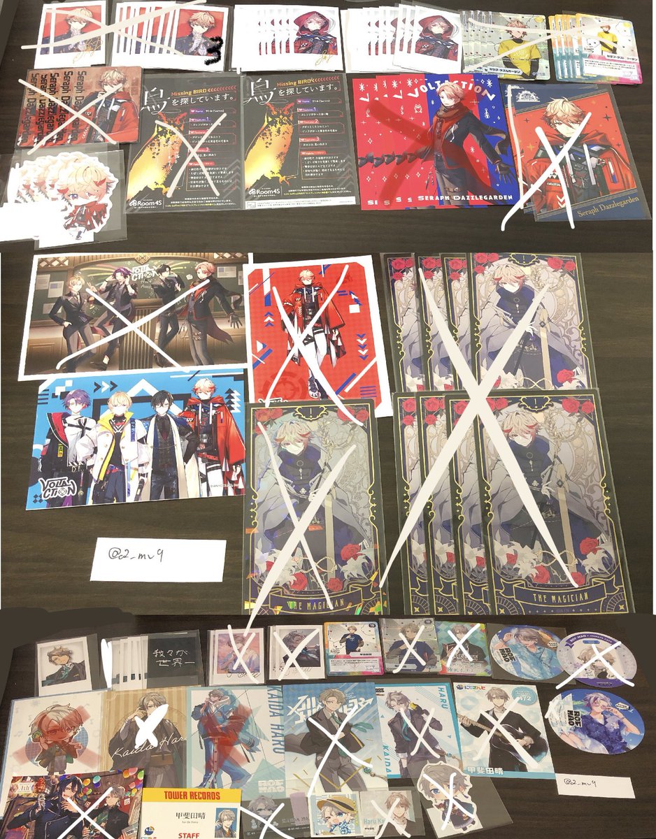 c2_mv9's tweet photo. にじさんじ 譲渡 

求）希望額+送料

譲）画像グッズ
近々写真を取り直しますがそれまでの募集です。
タロット缶🥂✨🦉🎻両方在庫15ずつほどございます。
なにかお求めございましたらお気軽にお声がけお願いします。
🎤🥂✨🦉🎻🌞多め https://t.co/rdxnsZYYyq