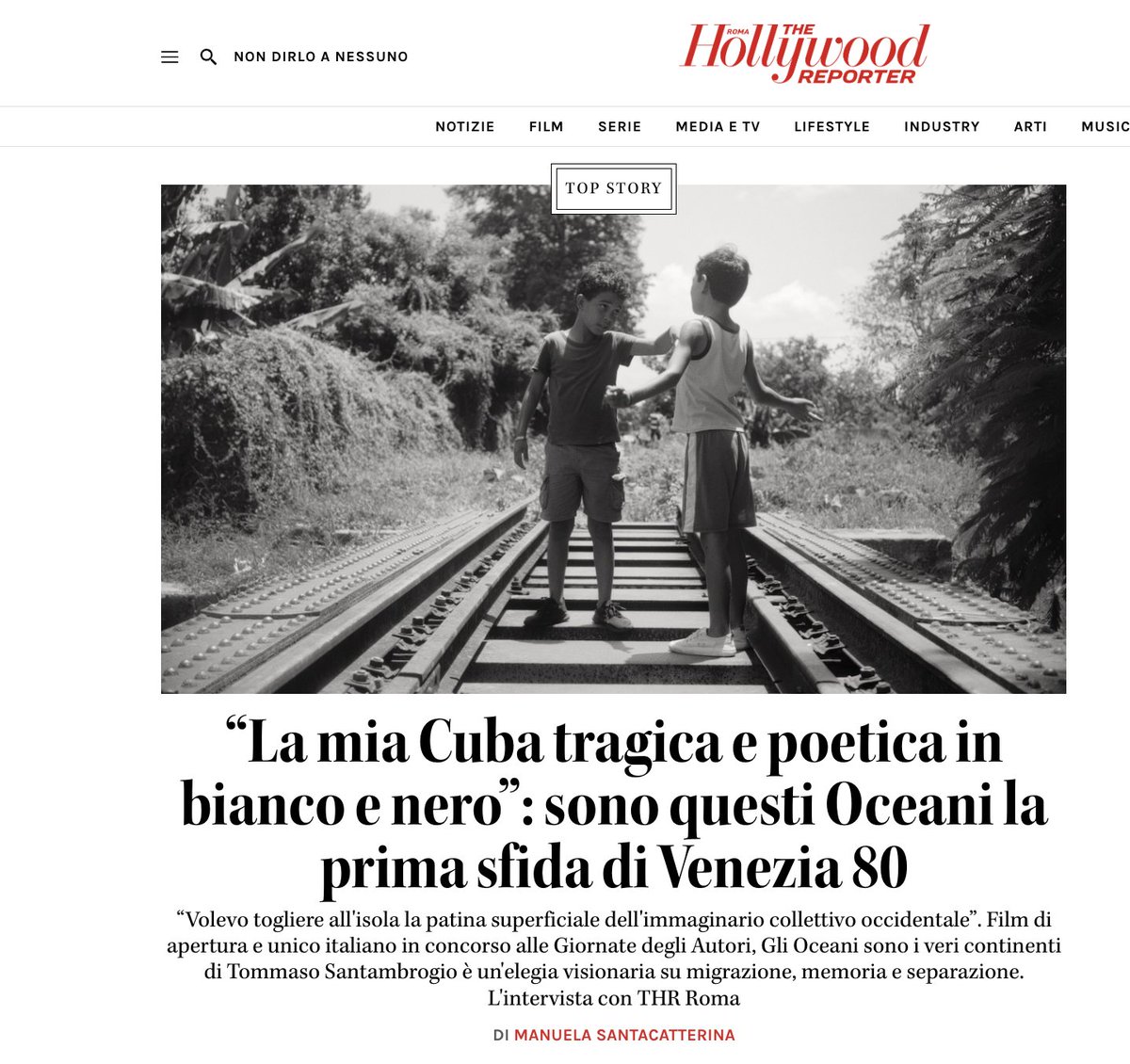 Iniziano ufficialmente le #GiornateDegliAutori di #Venezia80 con #GliOceaniSoniIVeriContinenti di #TommasoSantambrogio, primo film e unico italiano in concorso. L'intervista su @THRRoma hollywoodreporter.it/film/film-ital…