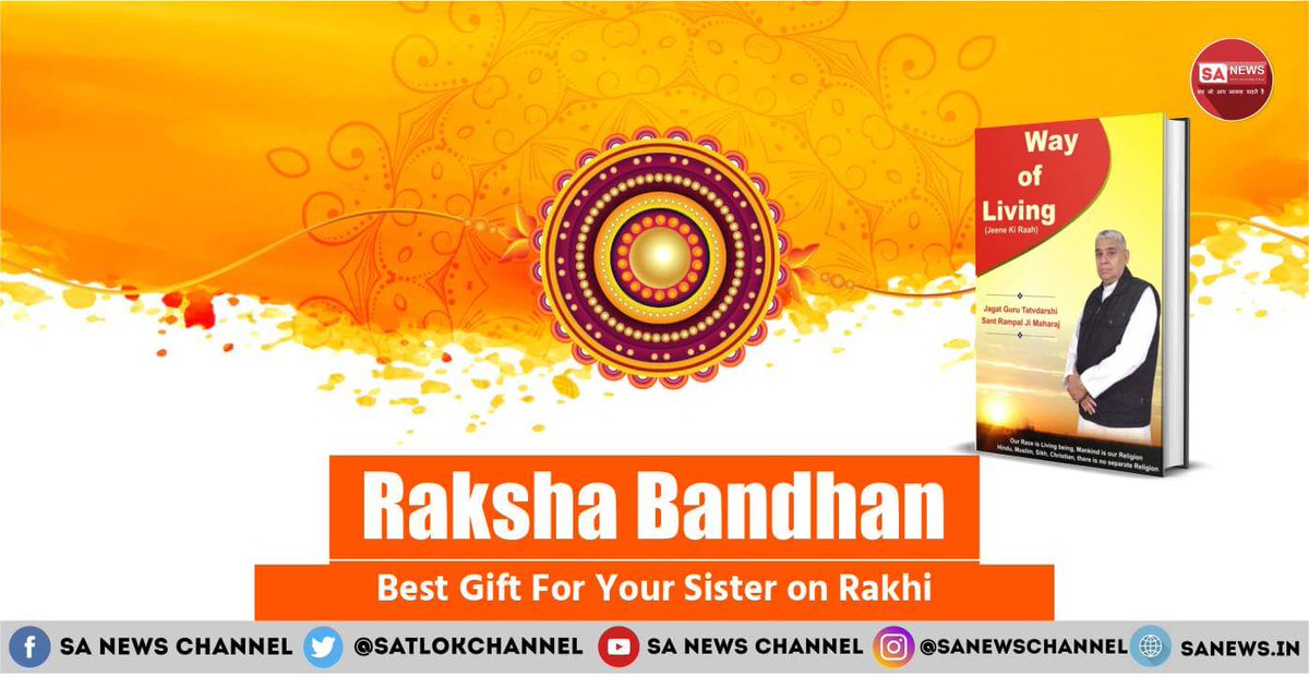 SatlokChannel's tweet photo. Rakshabandhan is a well-known Hindu festival of the Hindus. This year, Rakshabandhan will be observed on August 30th. On this day Sisters will tie rakhi on their brother's wrists, symbolizing a connection of happiness. On this festival, give the gift of Satbhakti to your sister to achieve all happiness and safety. 

Read Now: https://t.co/9v1ieiYdMJ

#Rakshabandhan2023  #RakshaBandhan #rakshabandhanspecial