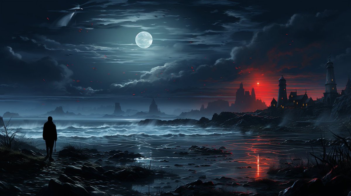 techhalla's tweet image. 🎨🏞️ Do you want to create these amazing images that depict loneliness in a simple way? Here&apos;s the key!👇

📃 one person by [place] | dark landscape background; panoramic scale | anime art and detailed skies | [keyword]punk | RTX on | monochrome [color] --ar 16:9

⚙️ Choose the…