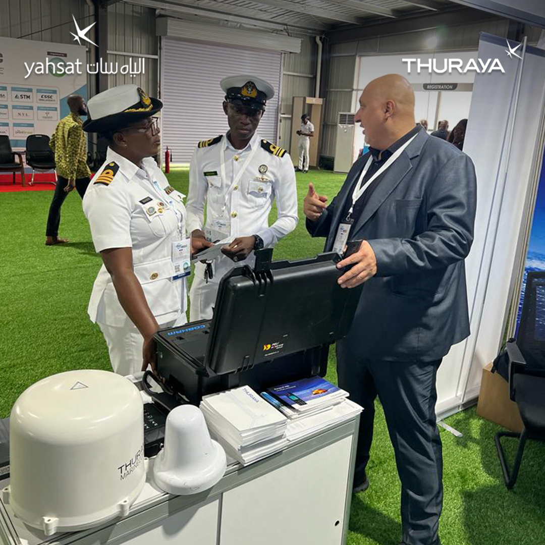 ThurayaTelecom's tweet image. Showcasing our portfolio of maritime solutions at #IMDEC2023! L-band is the backbone of maritime satellite connectivity for more than 30 years and still a key part of its future.