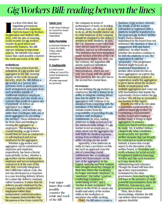 upsc_vikhyat's tweet photo. Date-30-08-2023
The #GigWorkersBill may seem like a promising one at face value, but take a closer look and you may find that there's a bit more to it than meets the eye. It's important to read between the lines and make sure you know what you're signing up for. #GigWorkerRights https://t.co/5aTbTQ9Bip