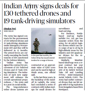 upsc_vikhyat's tweet image. Date-30-08-2023

The Indian Army has signed deals for 130 tethered drones and 19 tank driving simulators, revolutionizing the way it trains its personnel for modern-day combat. #IndianArmy #tethereddrones #tankdrivingsimulators