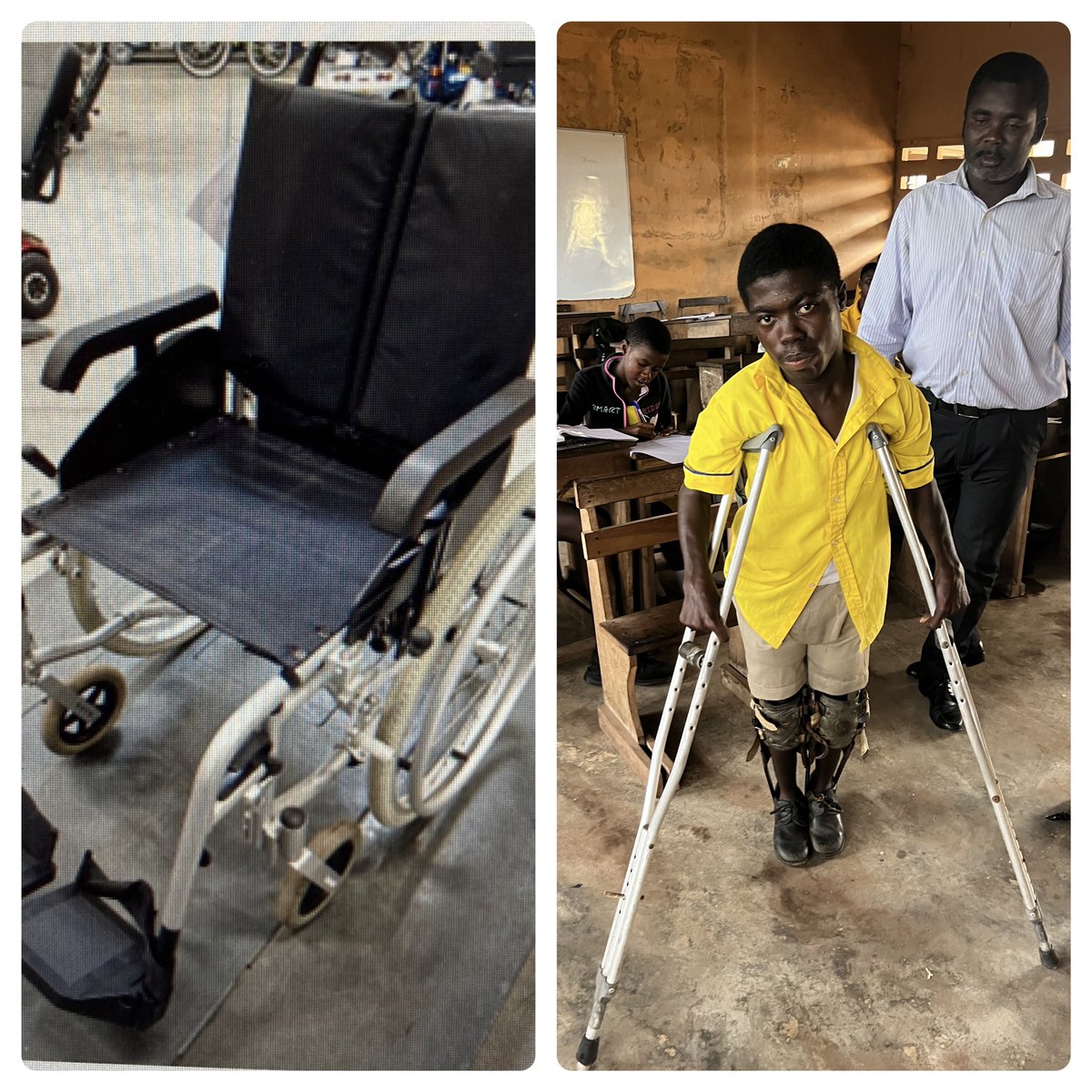 Wie kan ons helpen deze rolstoel naar #Ghana te vervoeren? 

Hij is beschikbaar gesteld door firma #kerstenhulpmiddelen en is voor een gehandicapte jongen bestemd. 

<a href="/KLM/">KLM</a> vliegt dagelijks. Zouden jullie hem mee willen nemen naar #accra? 
Wie kan helpen?