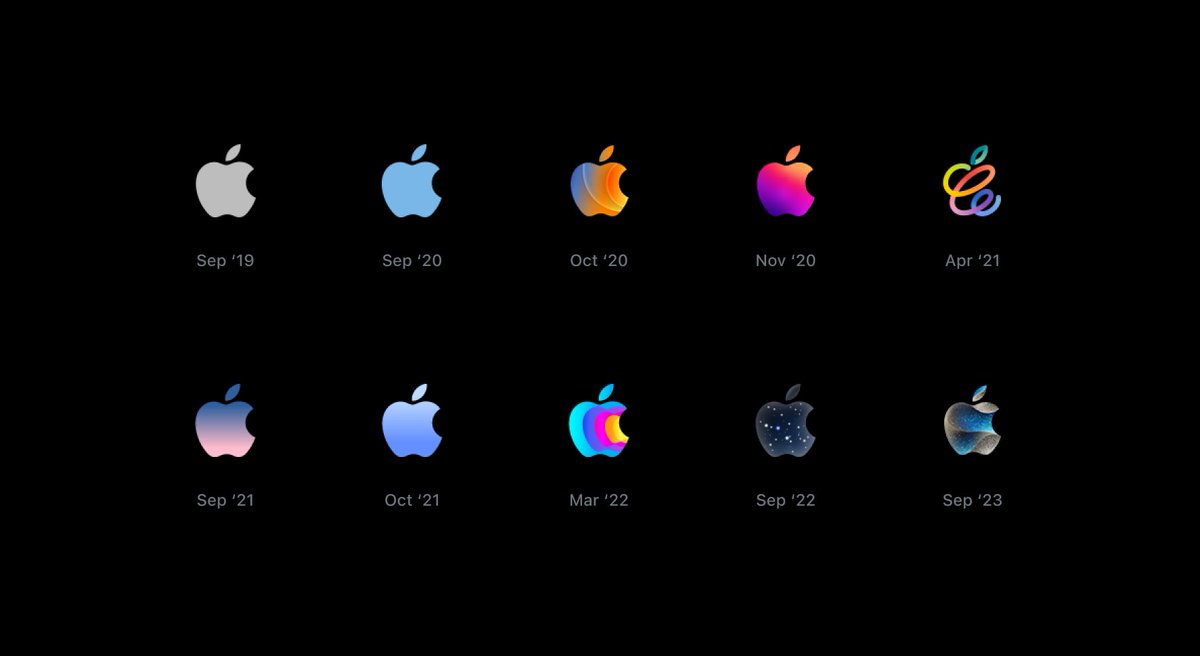 cloudhitech's tweet image. Эволюция логотипов  #AppleEvent