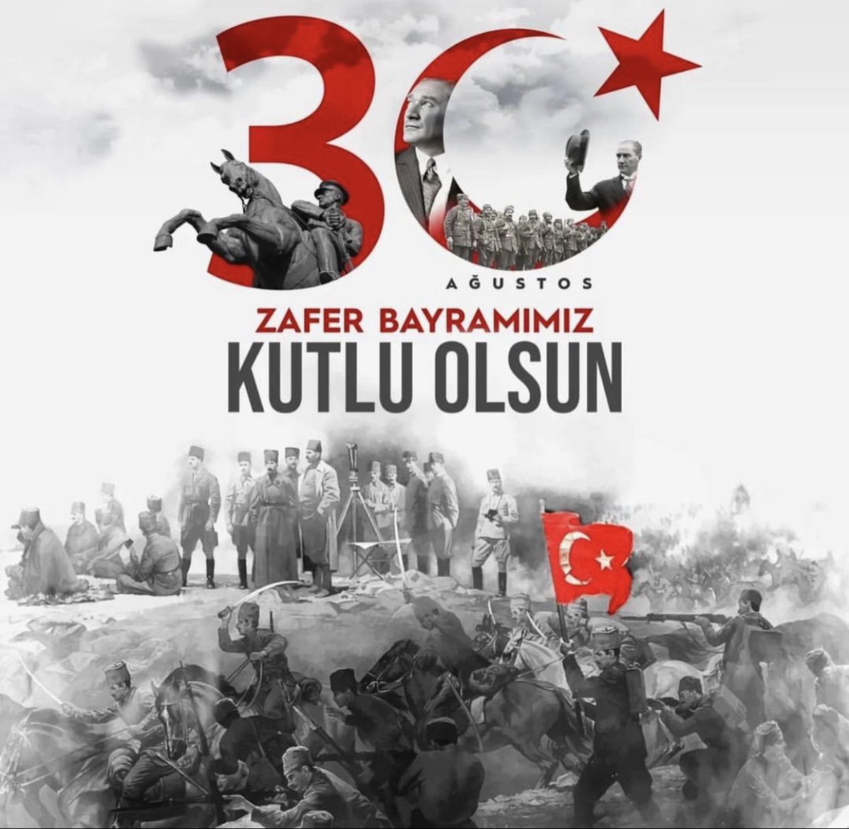 #30Agustos Zafer Bayramımız kutlu olsun. Mustafa Kemal Atatürk’ü ve Millî Mücadele kahramanlarımızı, şehitlerimizi ve gazilerimizi rahmet, minnet ve saygıyla anıyoruz.￼