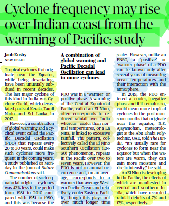upsc_vikhyat's tweet photo. DATE-30-08-2023

According to a study, increased warming in the Pacific Ocean may cause an increase in the frequency of cyclones over India's coast. Climate change now poses a real threat to coastal areas in India. #ClimateChange #Cyclone #India #Pacific https://t.co/nl0RdE3g6N