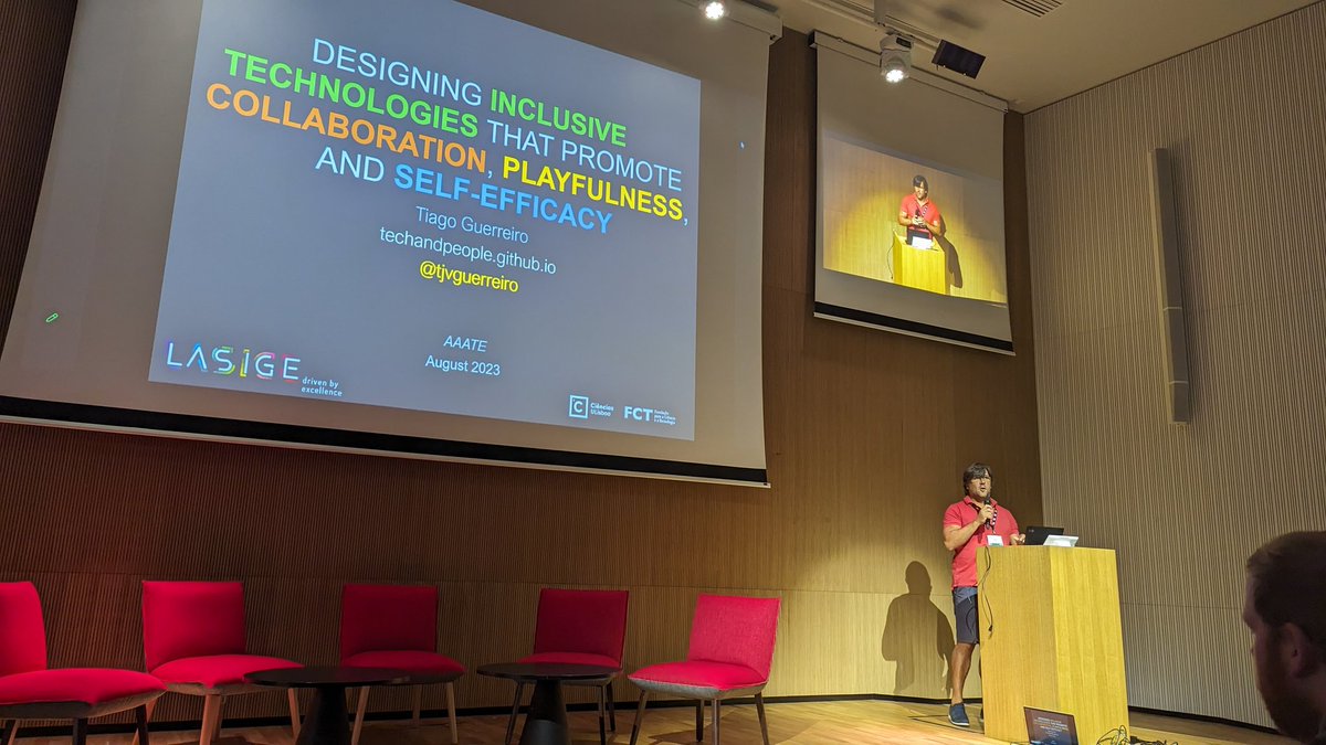 Great start to <a href="/AAATE_net/">AAATE</a>: 45+ countries represented in Paris to share research and foster collaboration for the advancement of assistive technologies.

To kick things off, <a href="/tjvguerreiro/">Tiago Guerreiro ⚔️</a> on his work at <a href="/ULisboa/">Univ. de Lisboa</a> &amp; w/ <a href="/TechPeopleLab/">Tech&People Lab @ ULisboa</a> 👏🏻

#TechForGood #datapolicy w/<a href="/charisejeanine_/">샤리스 Johnson</a>