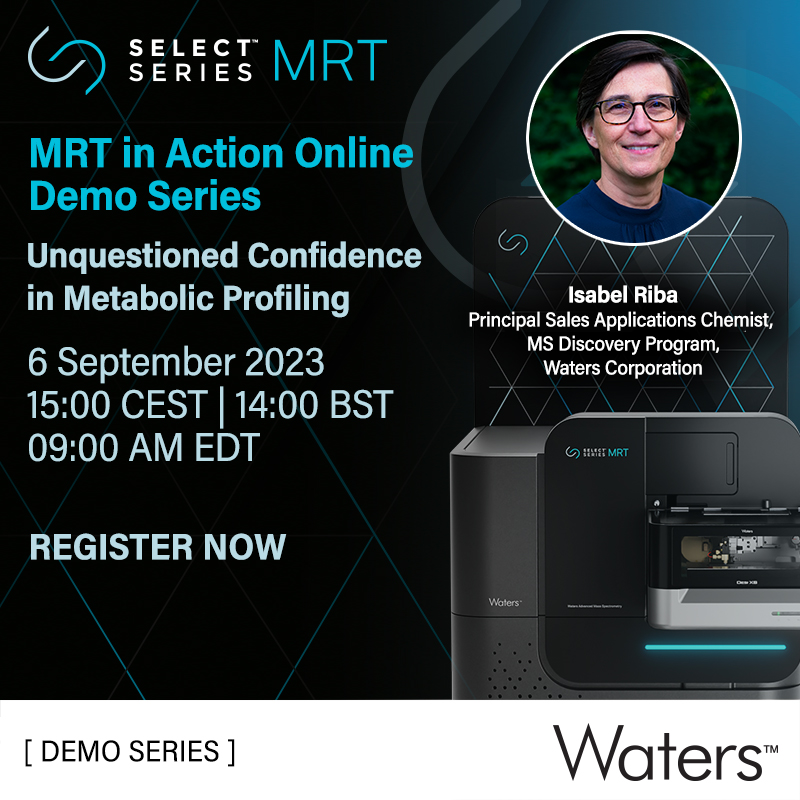 WatersCorp's tweet photo. Register now. We will take you virtually into our application labs to see the MRT in Action. Learn how the different acquisition modes work to enhance performance. Understand how MRT data is processed for various small molecule workflows
https://t.co/LVTCglxOMF
#Waters #MassSpec https://t.co/eMJeZdBJQa