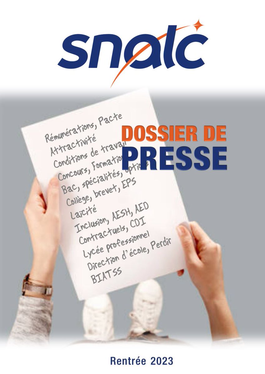SNALC_National's tweet photo. Dans son optique d’améliorer la qualité de vie au travail non seulement des personnels de l’ #ÉducationNationale mais aussi des journalistes, le SNALC a depuis quelques années supprimé sa conférence de presse de rentrée, remplacée par un dossier de presse https://t.co/H9bhnBWMT7 https://t.co/WW5lfLwpKl