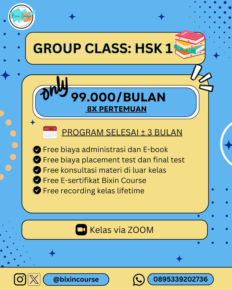 Les/kursus Bahasa Mandarin 99K/Bulan (@BixinCourse) / Posts / X