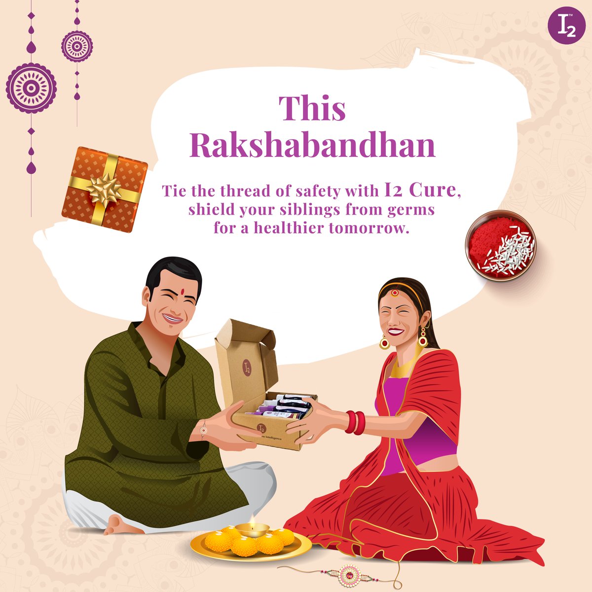 i2cure's tweet photo. Nothing is more precious than the bond of a brother and sister. This Rakshabandhan, make it stronger by tying the thread of safety. I2Cure helps you shield your siblings from germs.

#RakshaBandhan #RakhiCelebration #रक्षाबंधन https://t.co/wv5pPISraC