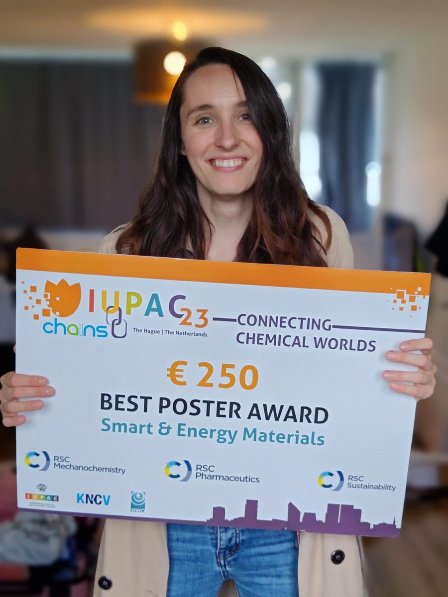 Kristin Becker has won the best poster award on #IUPAC23-Chains! Congratulations!