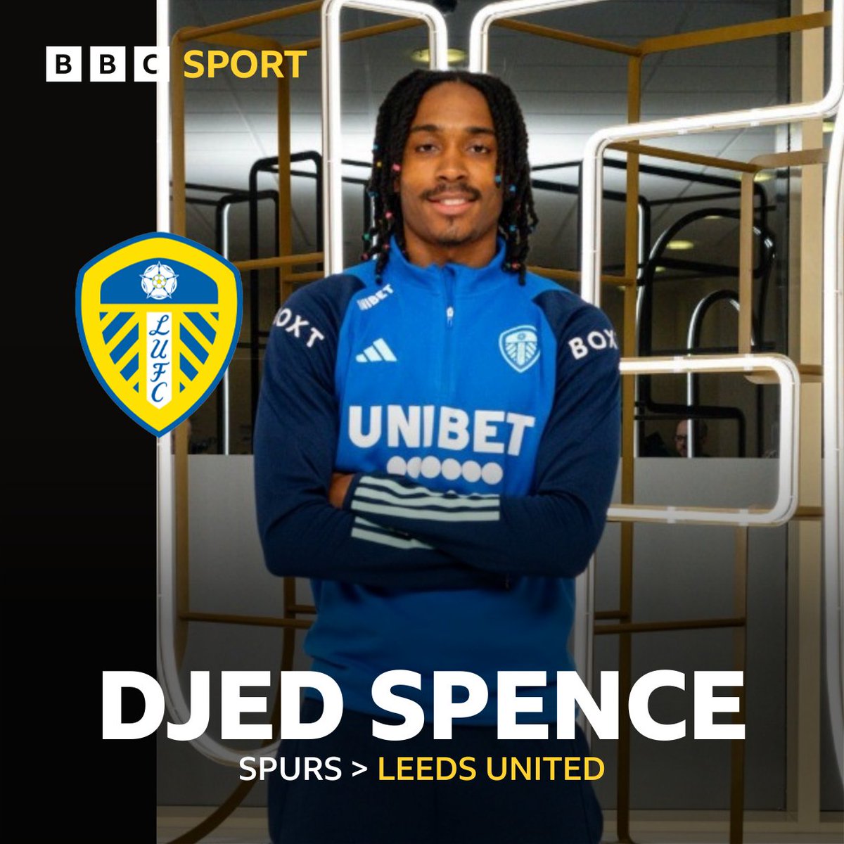 🖋️ UNITED SIGN SPENCE ON LOAN Leeds United confirm the signing of Tottenham Hotspur right-back Djed Spence on a season-long loan. Spence, 23, becomes United's sixth summer signing & could make his debut v Sheffield Wednesday at Elland Road (Sat, KO: 3pm). #LUFC #BBCFootball