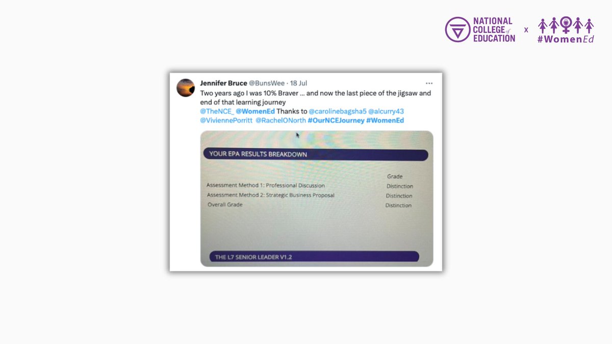 TheNCE_'s tweet photo. Be 10% Braver today and see where the next 2 years (and beyond) take you...

It's WomenEd Wednesday 💜

A huge well done @BunsWee!

#OurNCEJourney

Apply here: https://t.co/Udr5lJ934m https://t.co/IJlIWB9ygs
