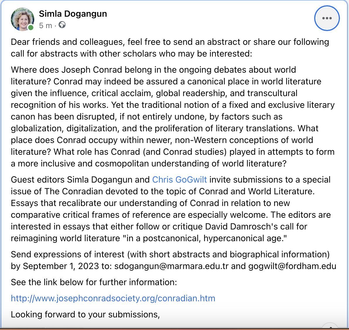 📣 Attention, literary scholars and Conrad enthusiasts! Don't miss your chance to contribute to our special issue on 'Conrad and World Literature.' 📚 #ConradAndWorldLit #LiteraryStudies #CallForPapers #WorldLiterature