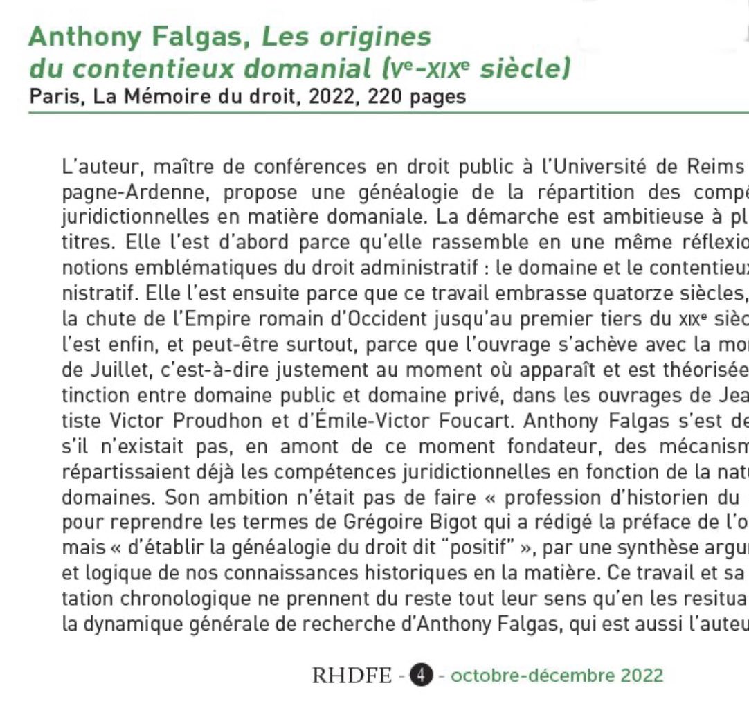 AnthonyFalgas's tweet photo. Un grand merci à @AurelLevasseur pour son CR très élogieux dans la RHD @Dalloz ! Très honoré 📖 https://t.co/Hw0Ru1R1Rg