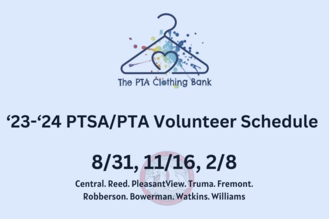Hey <a href="/CentralBulldog/">Central High School</a> , we need you! If you have any time on August 31 to help, the Springfield PTA clothing back can use volunteers. Please stop by if you are able to give even a 1/2 hour of time over lunch! All help is welcome and very appreciated!

<a href="/PtaClothing/">PTA Clothing Bank</a>