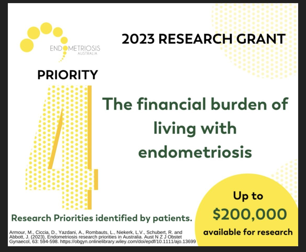 Applications for Endometriosis Australia’s research grant close TOMORROW! Head here for more info and to apply: endometriosisaustralia.org/research/#:~:t….