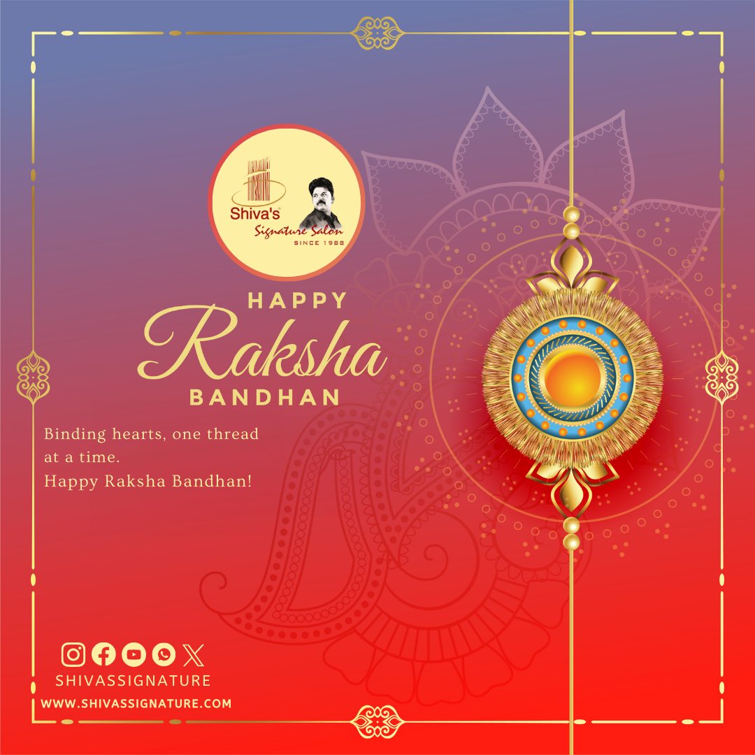 ShivasSignature's tweet photo. Wishing you a day filled with laughter, memories, and the joy of tying rakhi! 🌟 
Team Shivas Signature Salons.
.
.
#rakshabandhan #RakhiCelebration #SiblingsForever #MumbaiBeauty https://t.co/YJ681MHx4Z