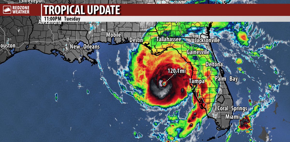 rzweather's tweet photo. Midnight EDT: Hurricane Idalia continues to move north at 17 mph. Maximum winds at 110 mph. Minimum central pressure at 958 millibars.

Landfall projected in the 6AM to 10AM EDT time frame, most likely along the stretch of coast from St. Marks to Cedar Key, FL. https://t.co/sCKxMhoOMC